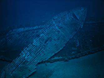 Boat lying across what is believed to be 36-foot motor pinnace